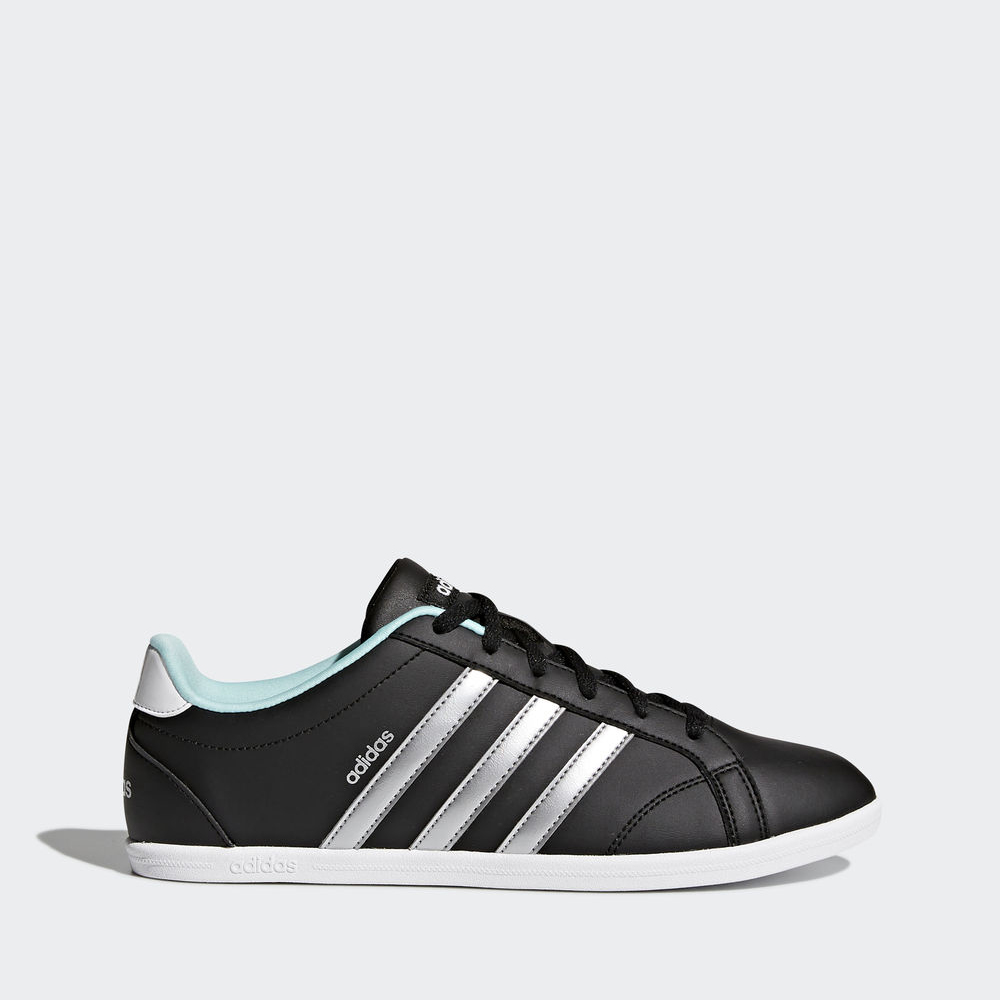 Adidas Vs Coneo Qt - αθλητικα παπουτσια γυναικεια - Μαυρα/Ασημι/Ανοιχτο Τυρκουάζ,Μέγεθος: EU 36 – 54